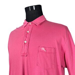 Tommy Bahama Men's Relax Pink Short Sleeve Polo Shirt Large